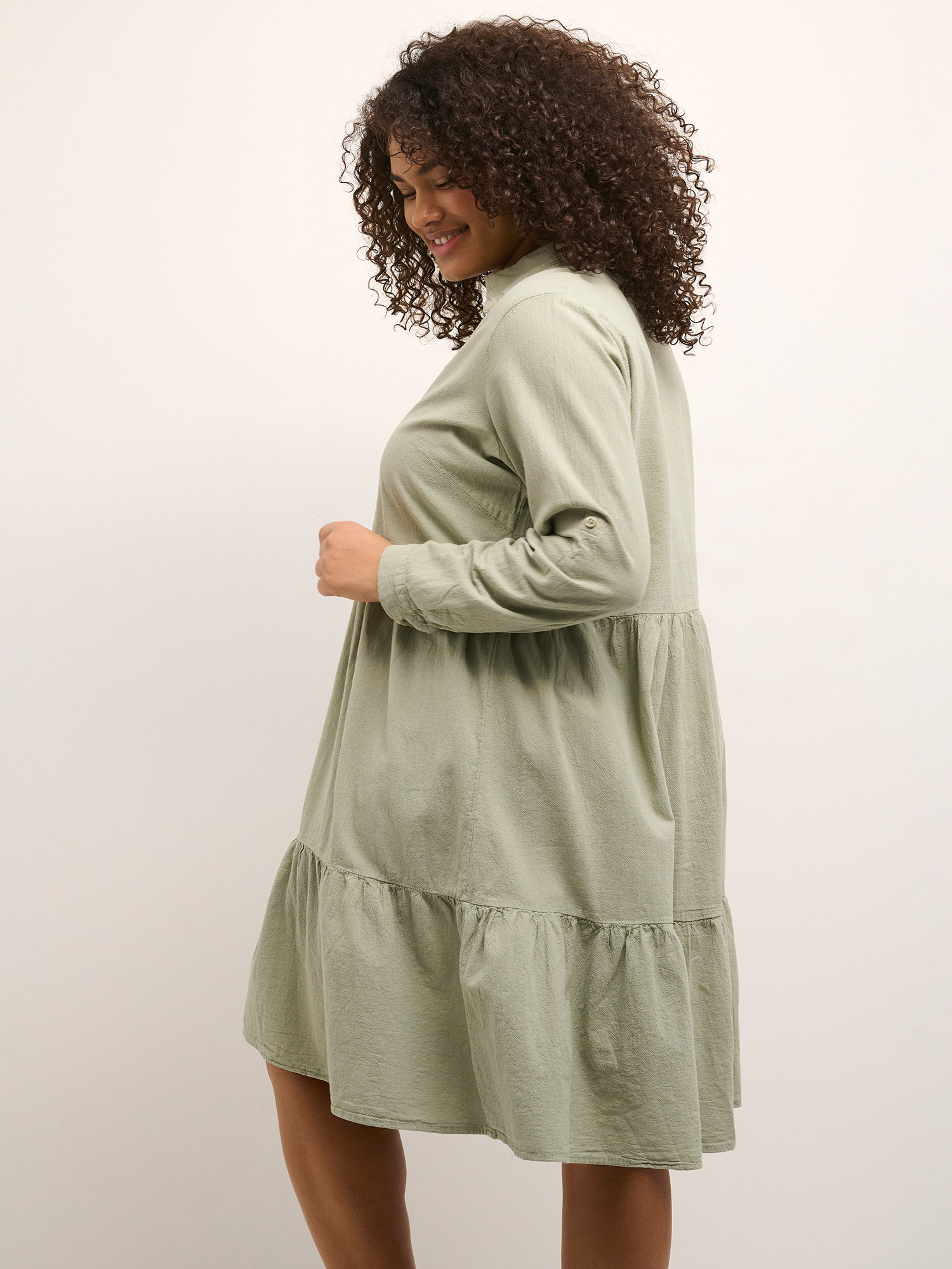 KCnana - Grønn Bomulls kjole fra Kaffe Curve