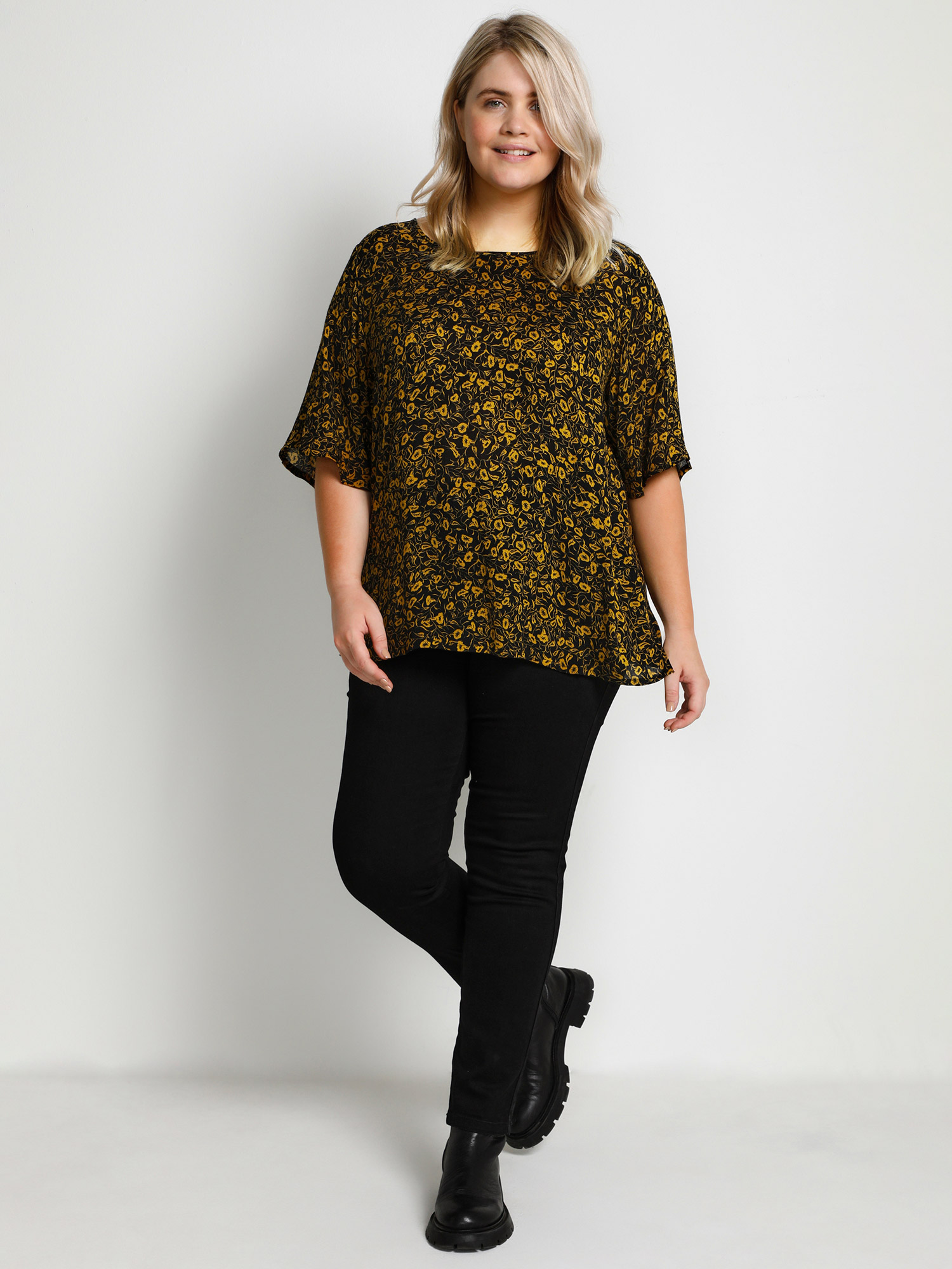 Bluse Med Flott Print fra Kaffe Curve