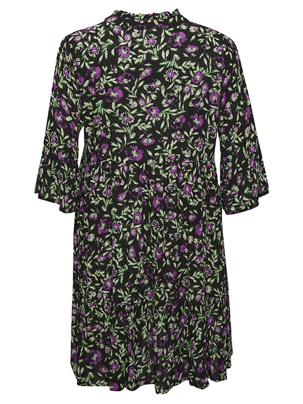 ISMA - Svart kjole med blomsterprint fra Kaffe Curve