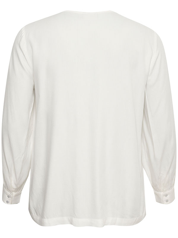 KELLA - Hvit bluse med V-hals fra Kaffe Curve