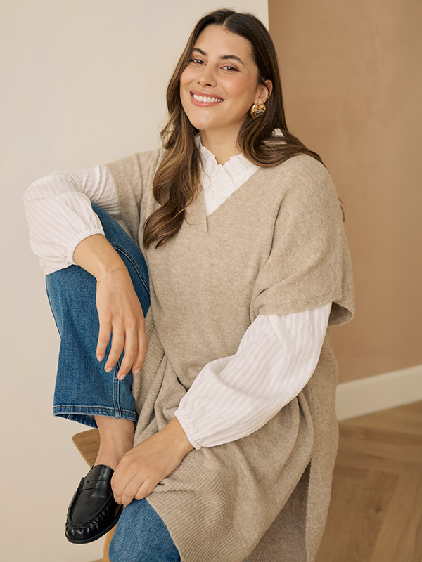 KCANNETT - Plus Size Poncho fra Kaffe Curve