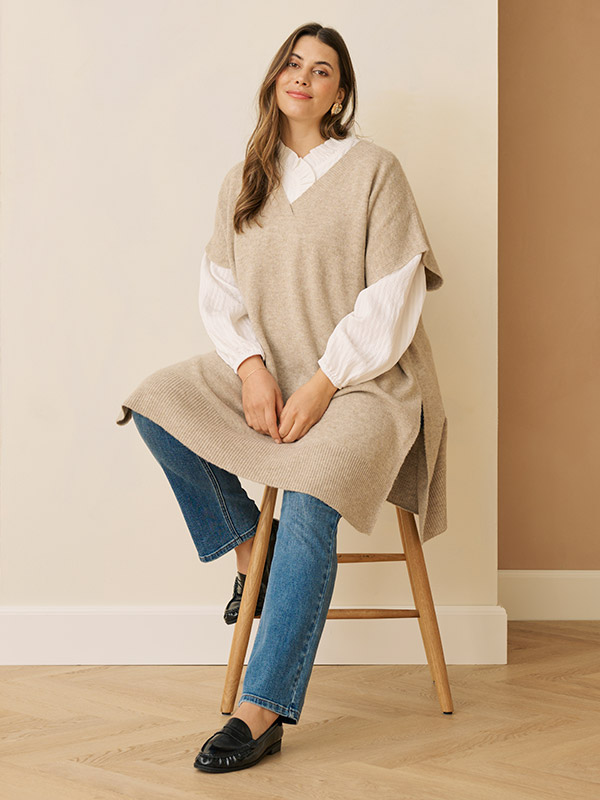 KCANNETT - Plus Size Poncho fra Kaffe Curve