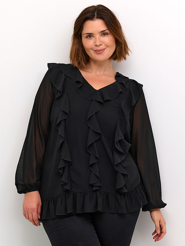 KCNINNI - Plus Size Bluse fra Kaffe Curve