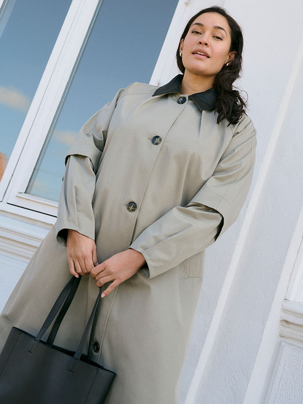 KCSANNA - Plus Size Frakk fra Kaffe Curve