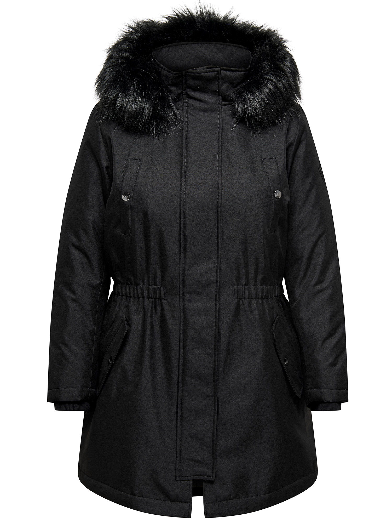 Car IRENA - Varm svart vinter jakke med hette fra Only Carmakoma