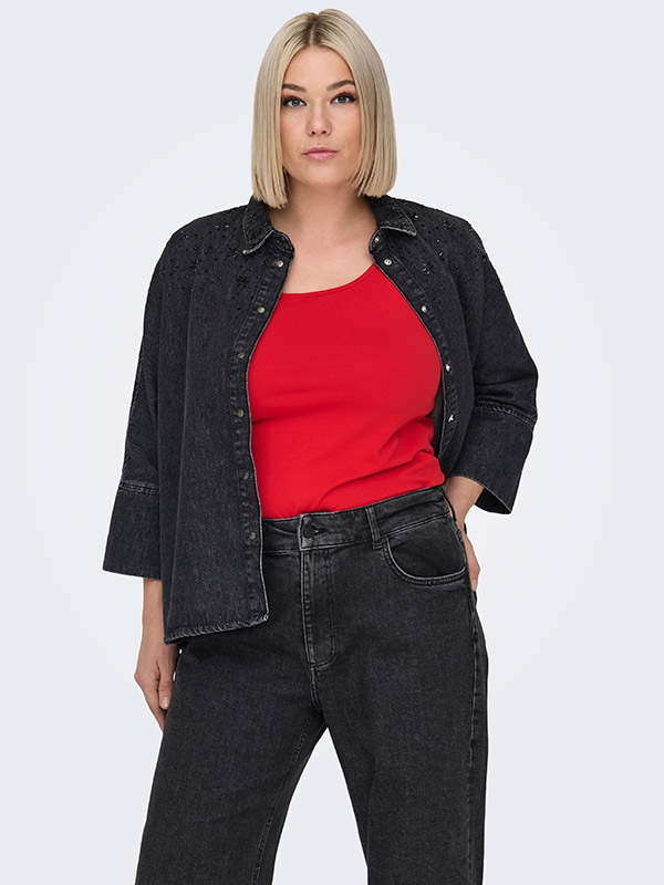 CARTIME - Plus Size Topp fra Only Carmakoma