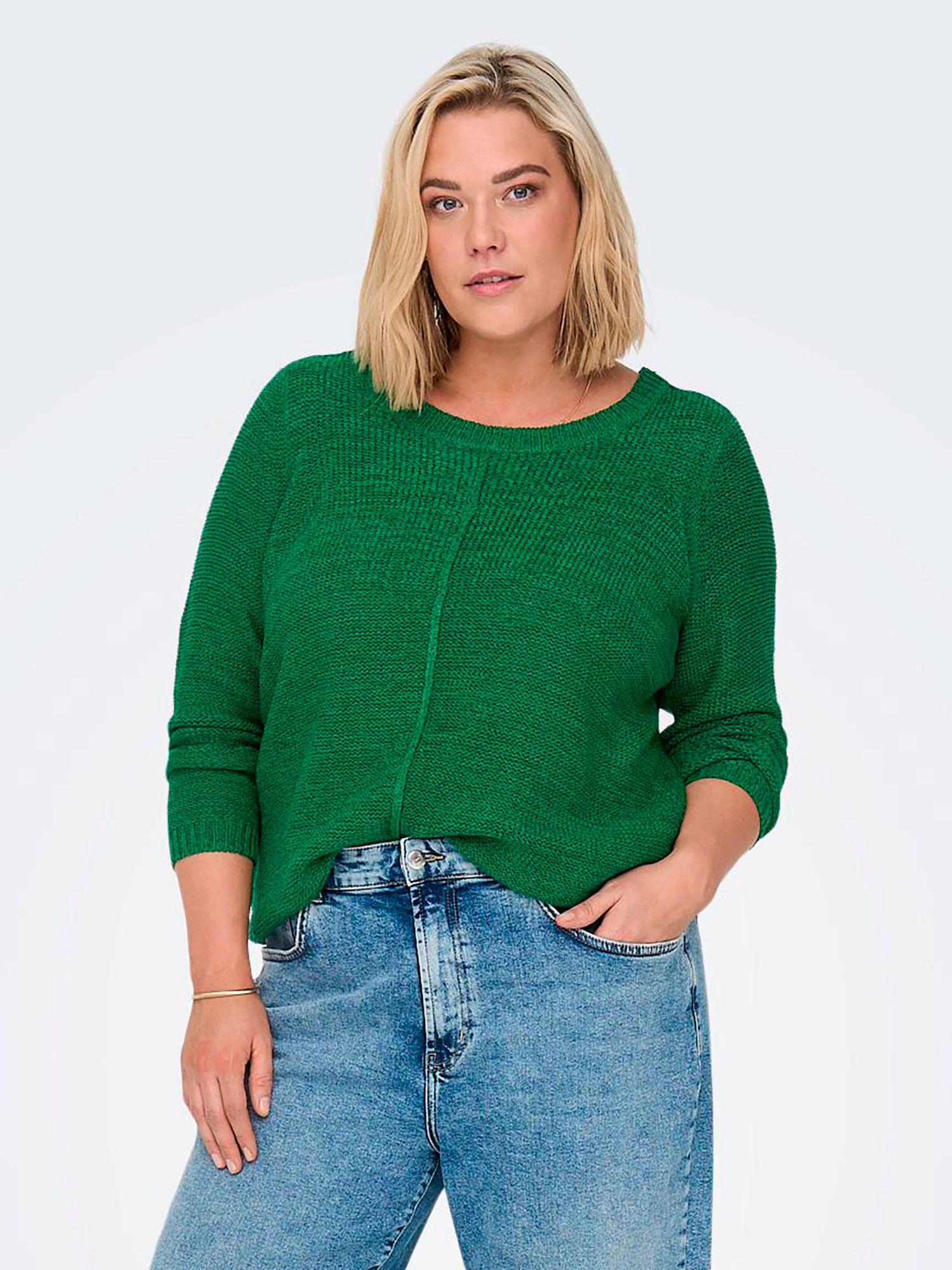 FOXY - Grønn strikket genser fra Only Carmakoma