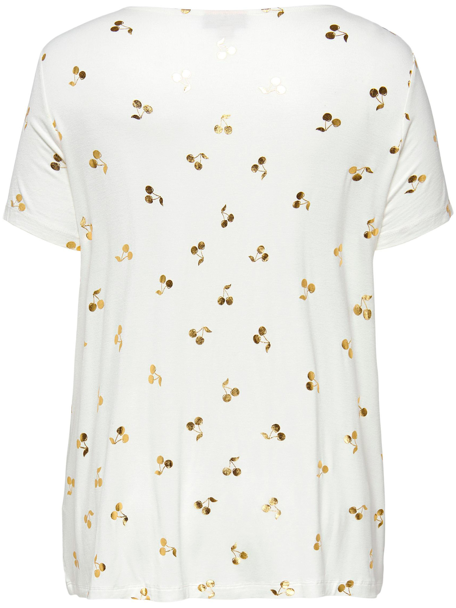 Carema - Råhvit t-skjorte med gull print fra Only Carmakoma