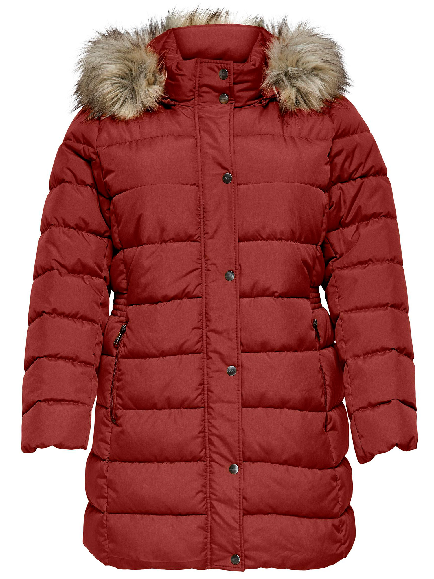 LUNA - Rødbrun jakke med hette fra Only Carmakoma
