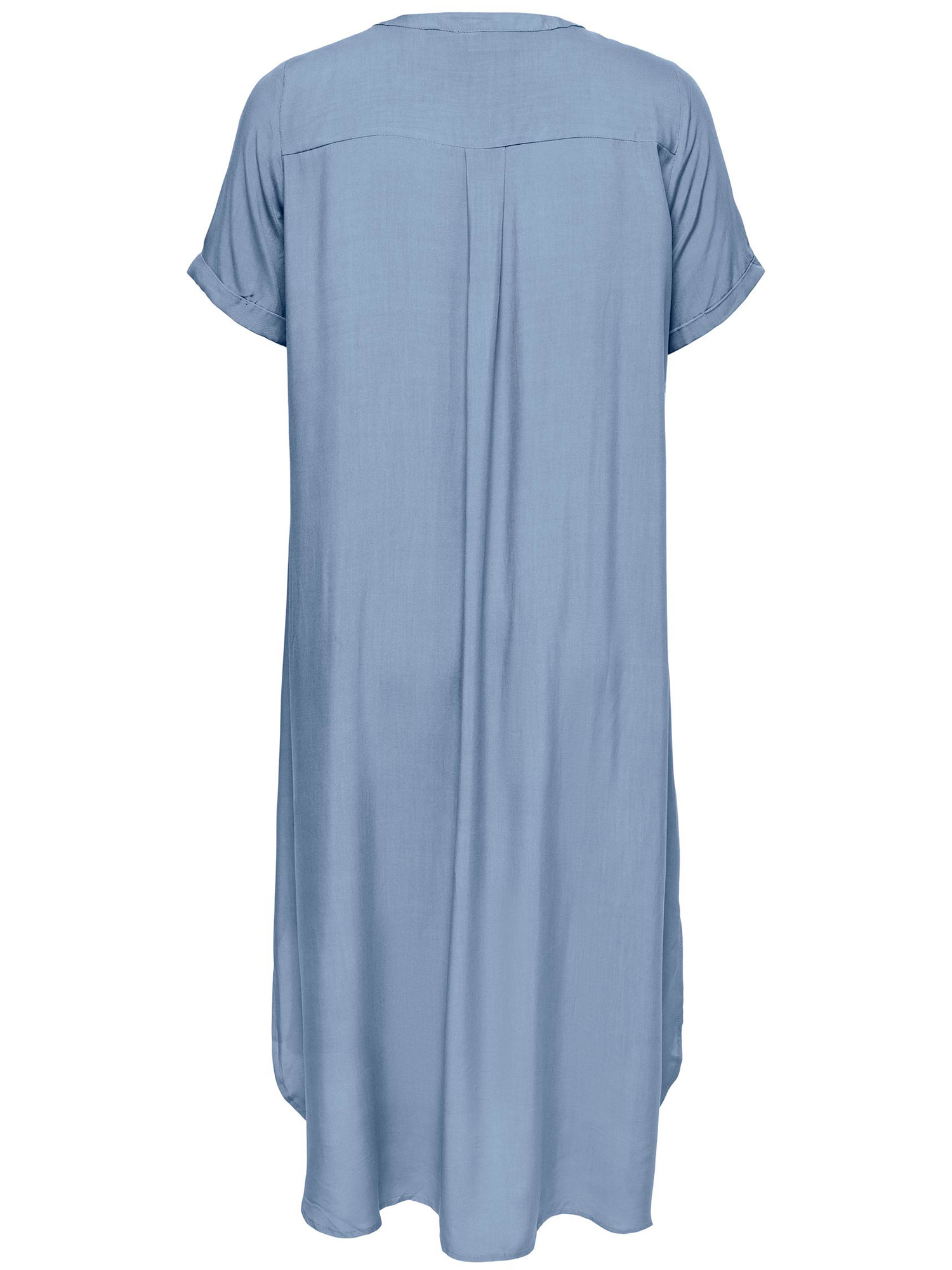 Cardenizia - Lækker viskose skjorte kjole i støvet blå fra Only Carmakoma