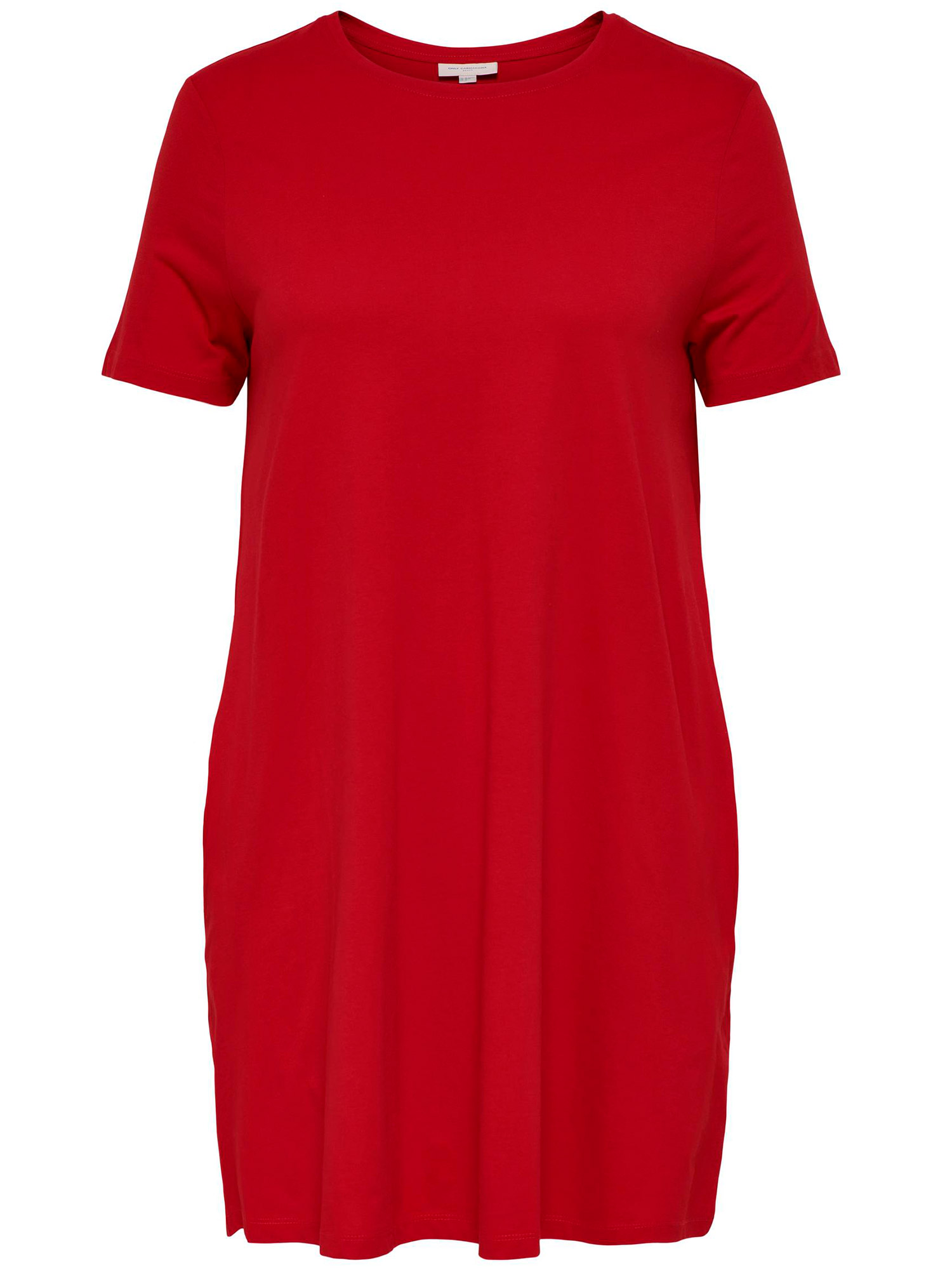 Carapril - Rød kjole i bomullsjersey fra Only Carmakoma