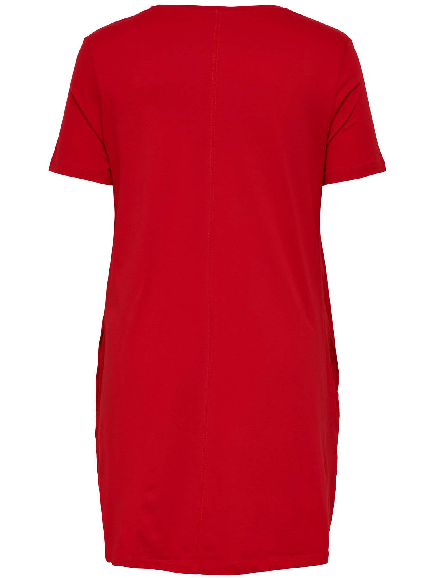 Carapril - Rød kjole i bomullsjersey fra Only Carmakoma