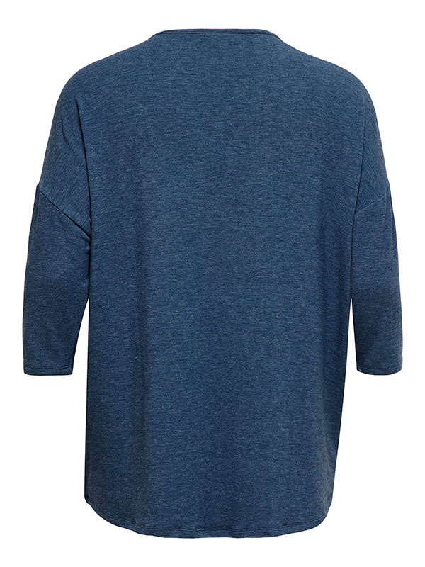 LAMOUR - Blå genser med 3/4 ermer fra Only Carmakoma