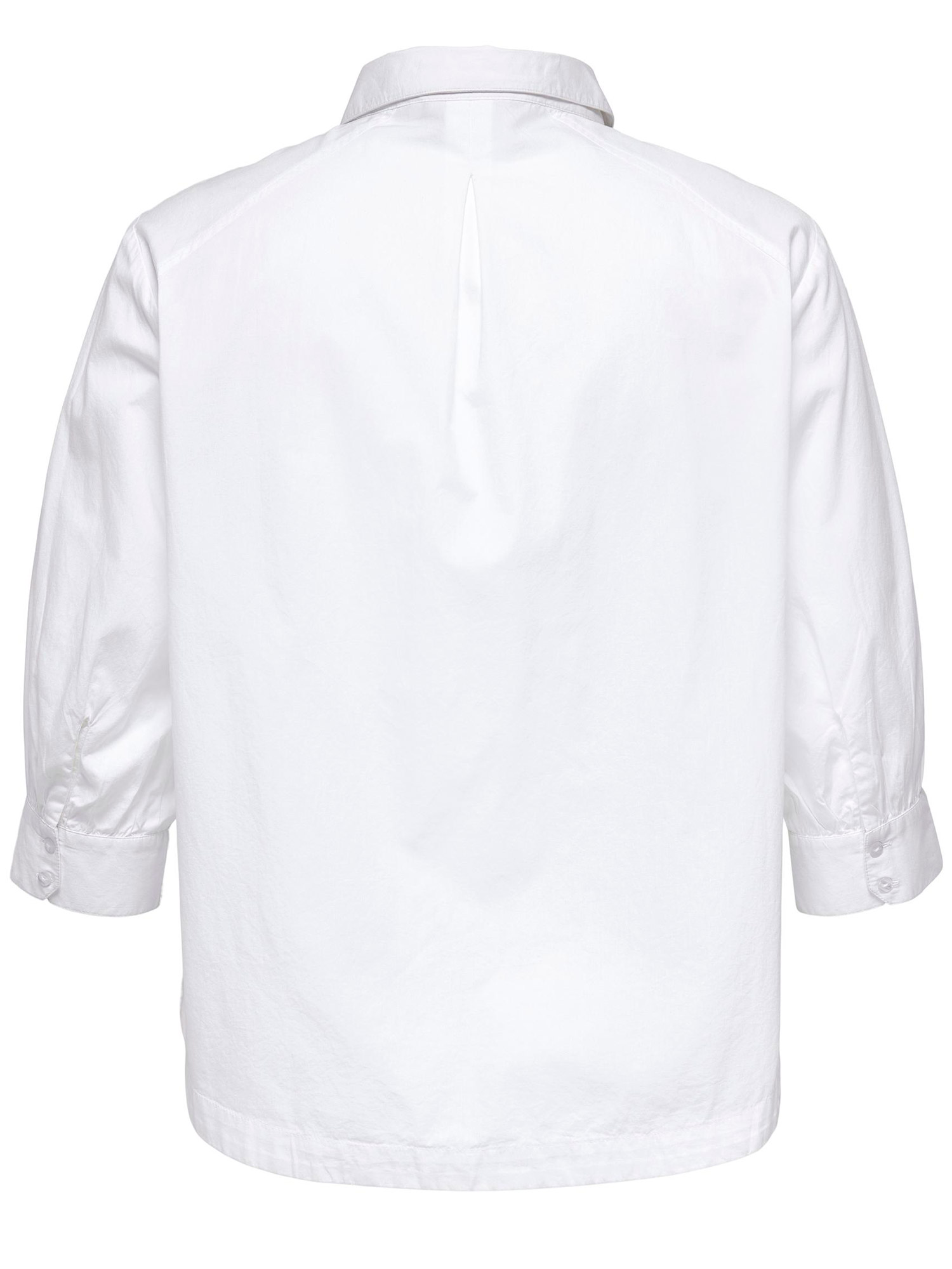 Carnimana - Hvit bomulls skjorte med 3/4 ermer fra Only Carmakoma