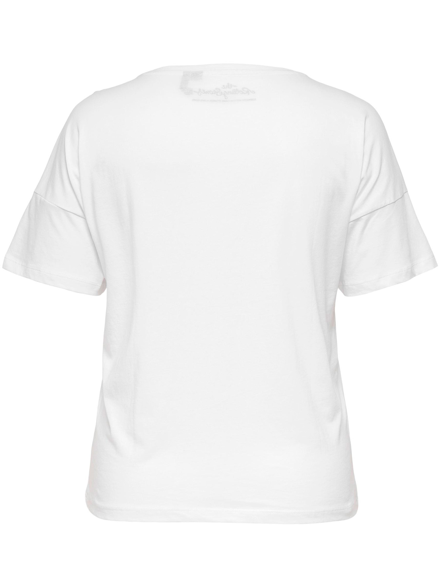 Carrolling - Hvit bomulls t-skjorte med frontprint fra Only Carmakoma