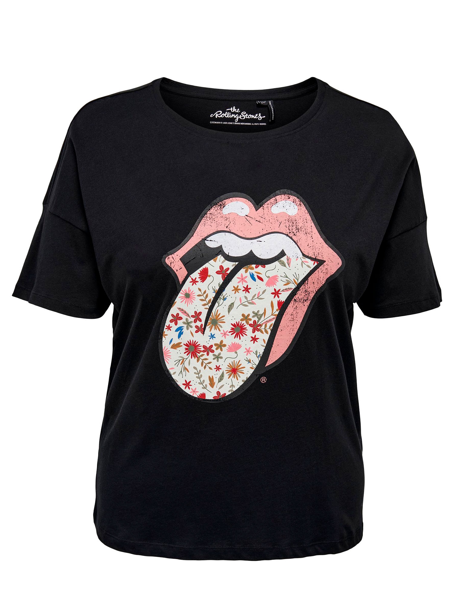 Carrolling - Svart bomulls t-skjorte med Rolling Stones  fra Only Carmakoma