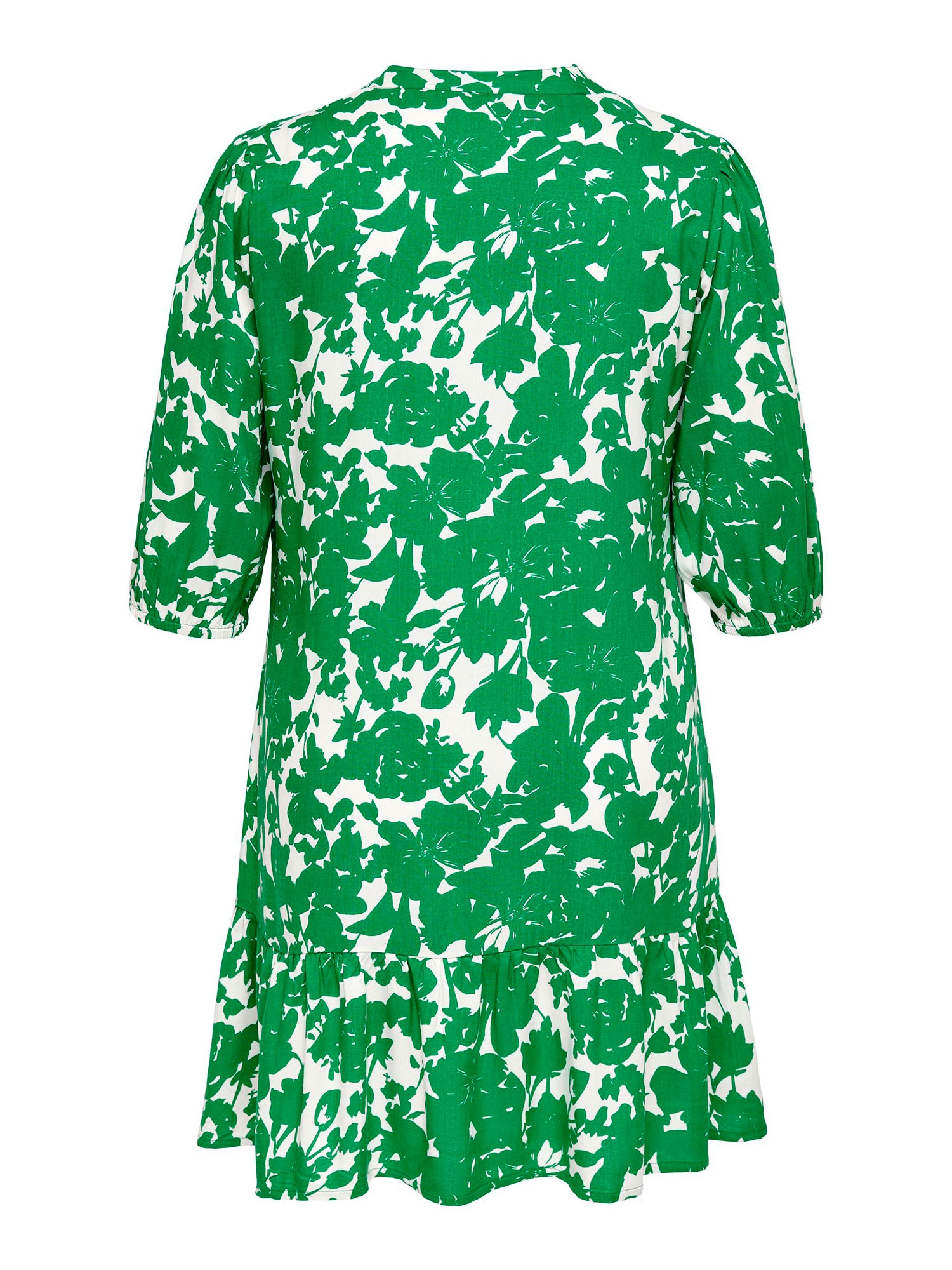 Car GRETHA - Hvid viskose kjole med super flot print grønt print fra Only Carmakoma