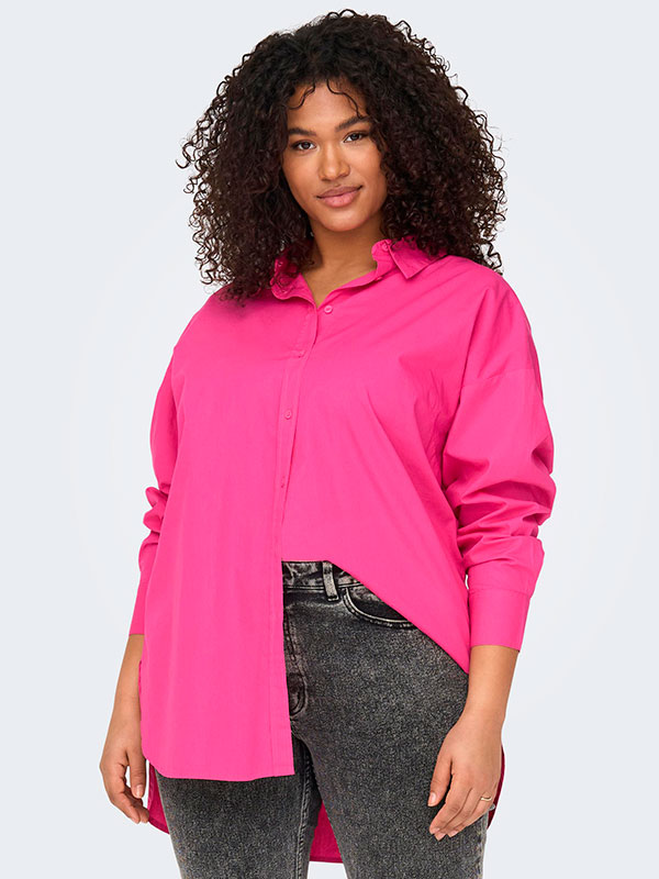 MINSA - Rosa bomullsskjorte fra Only Carmakoma