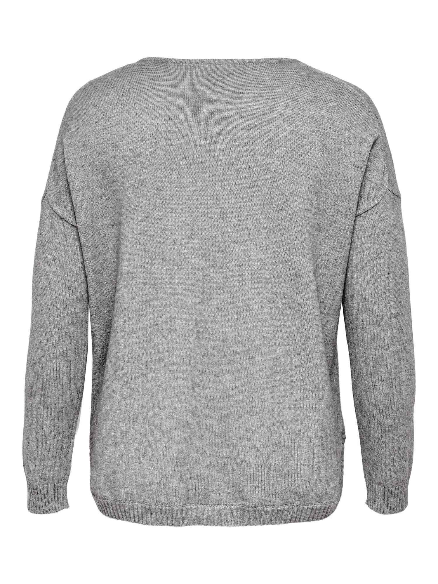  MARGARETA - Lys grå strikket genser fra Only Carmakoma
