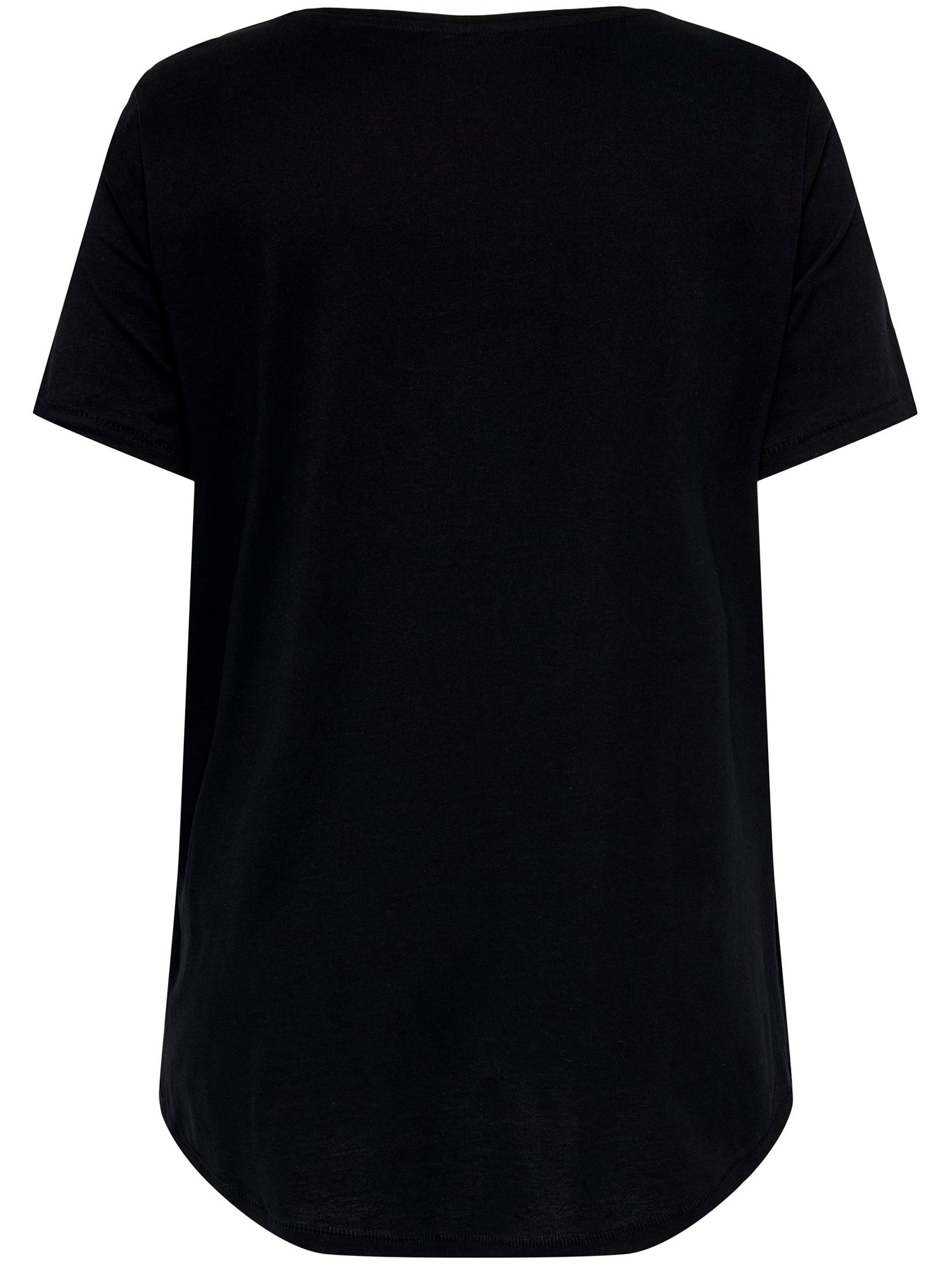 LIMA - Svart bomulls t-skjorte med trykk fra Only Carmakoma