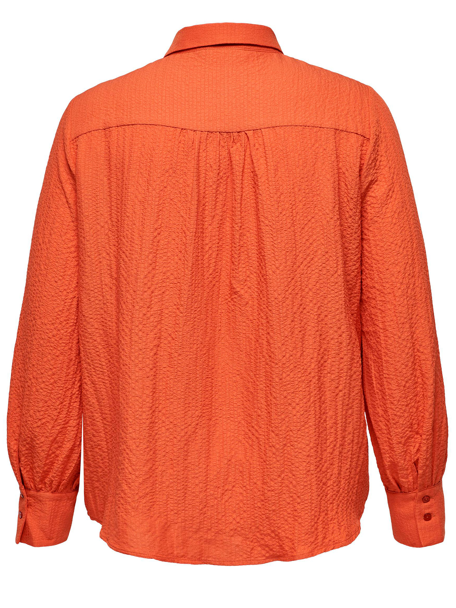 ELVIRO - Oransje skjorte med struktur fra Only Carmakoma