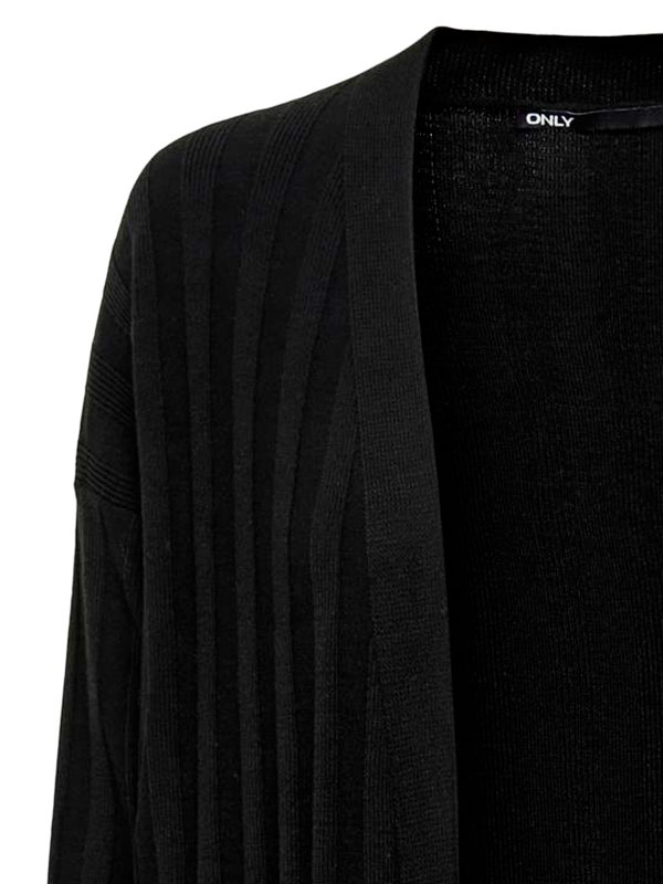 NEW TESSA - Ekstra lang svart strikket cardigan fra Only Carmakoma