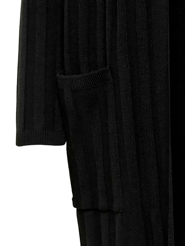 NEW TESSA - Ekstra lang svart strikket cardigan fra Only Carmakoma