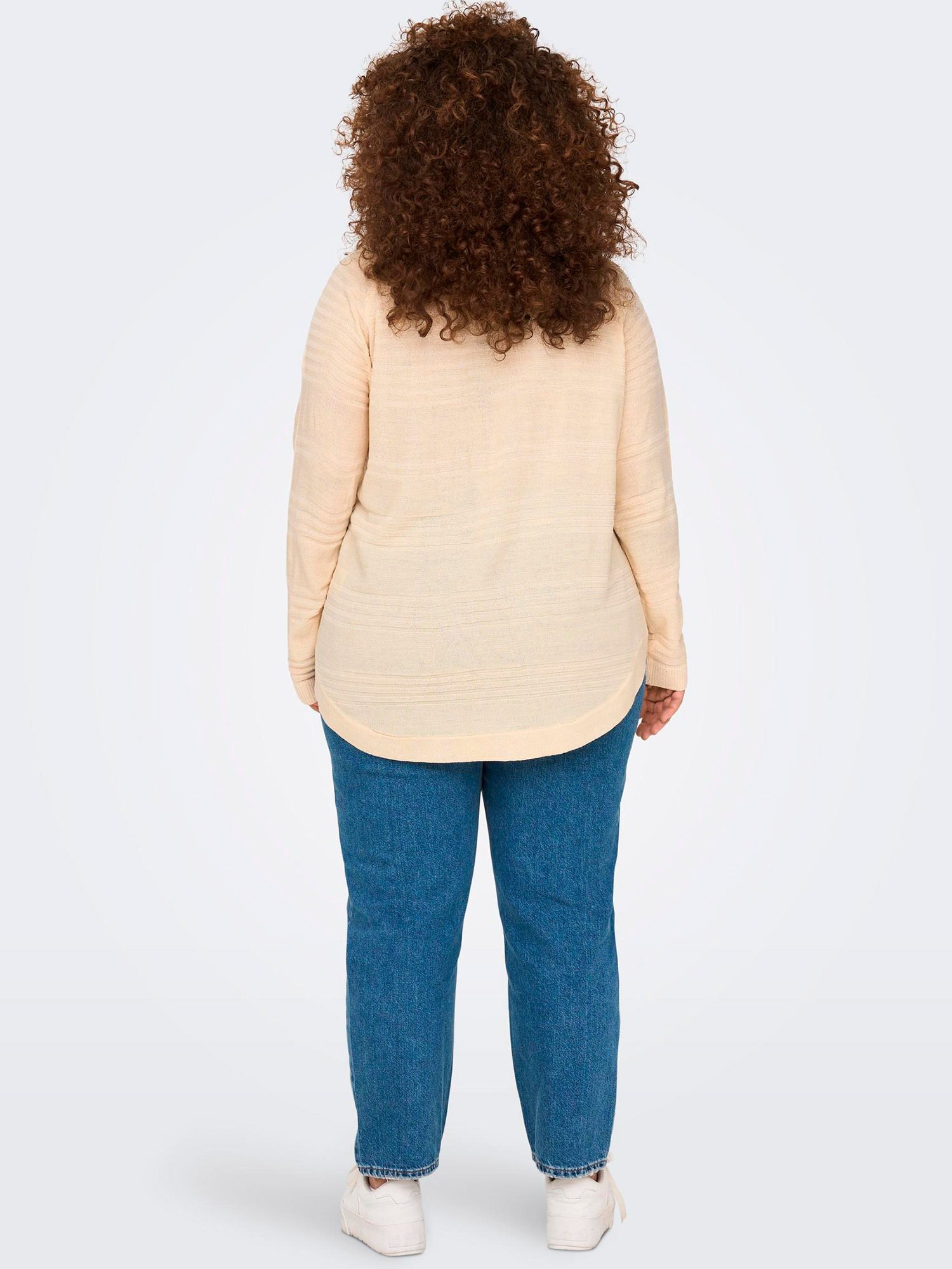 NEWAIRPLAIN - Offwhite strikket genser  fra Only Carmakoma