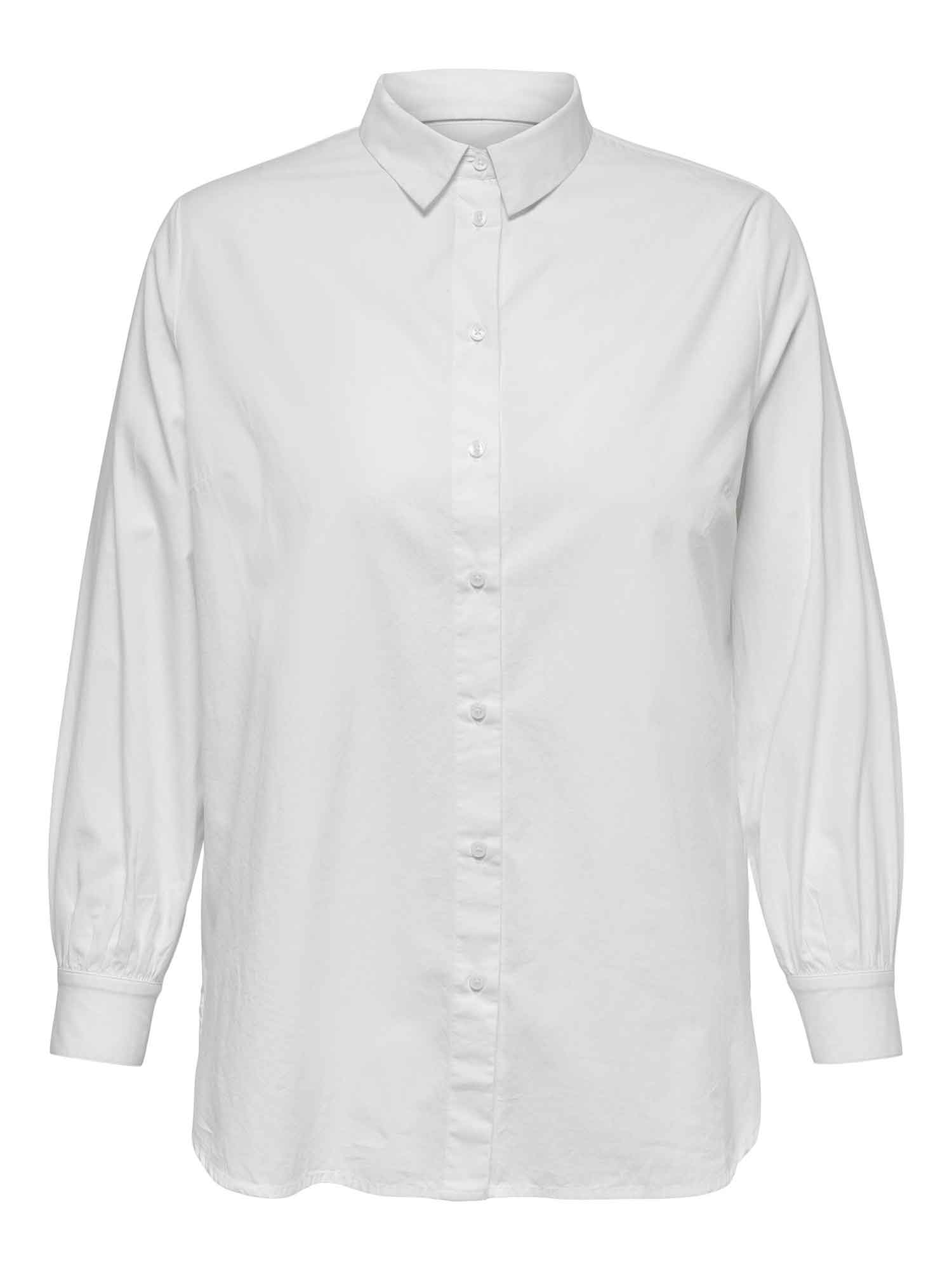 NORA - Hvit bomullsskjorte fra Only Carmakoma