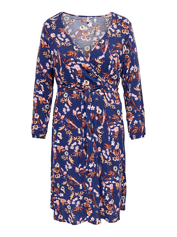 NOVA - Blå kjole med blomsterprint fra Only Carmakoma