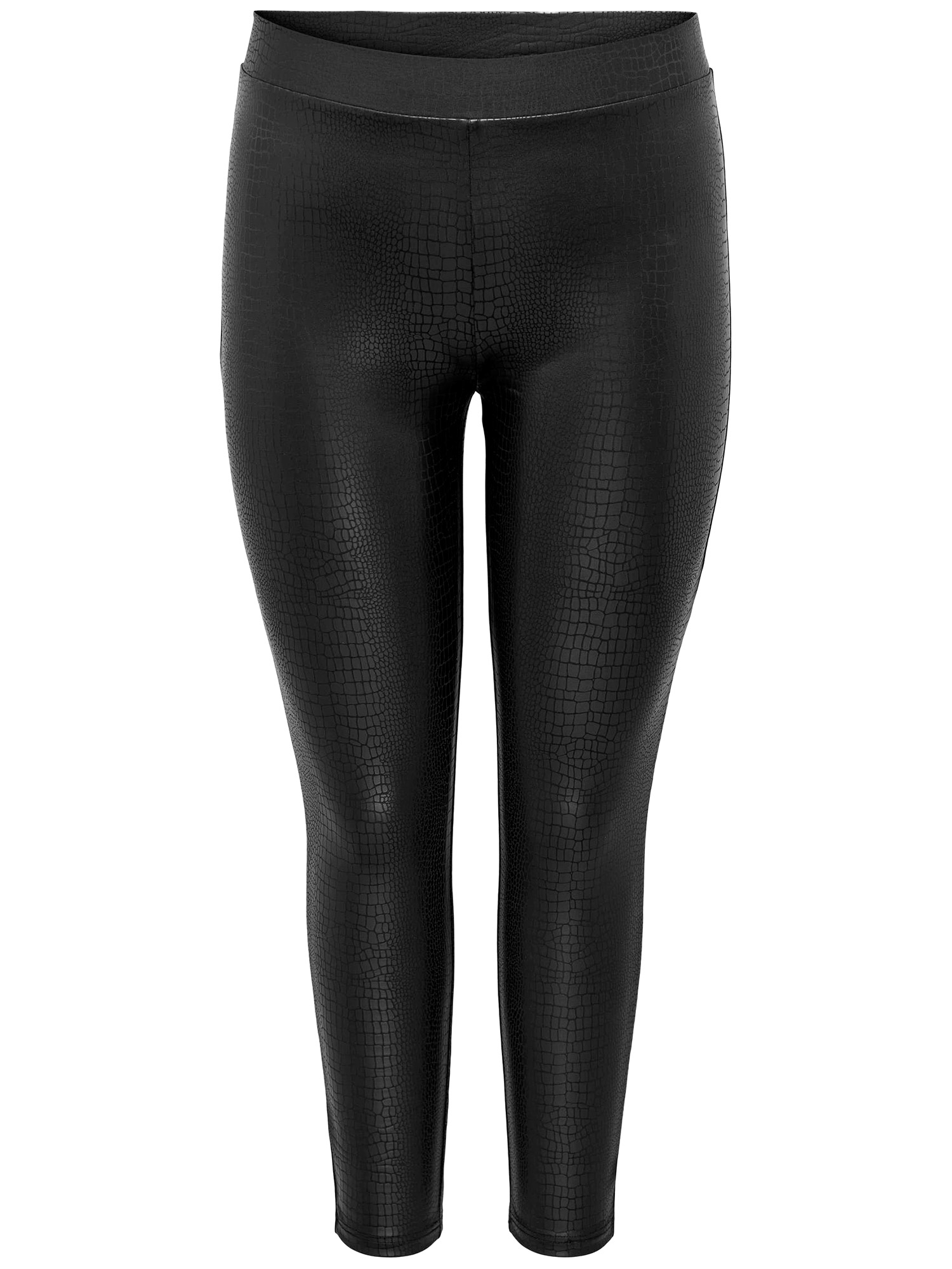 SANIRA - Svarte leggings i skinnlook fra Only Carmakoma