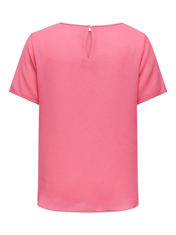 LUXODA - Rosa t-skjorte med rund hals fra Only Carmakoma