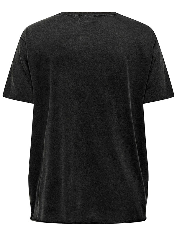 MIKO - Svart bomulls t-skjorte med print fra Only Carmakoma
