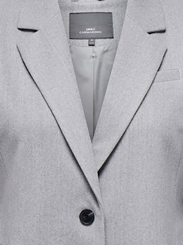NANCY - Lys grå jakke med revers fra Only Carmakoma