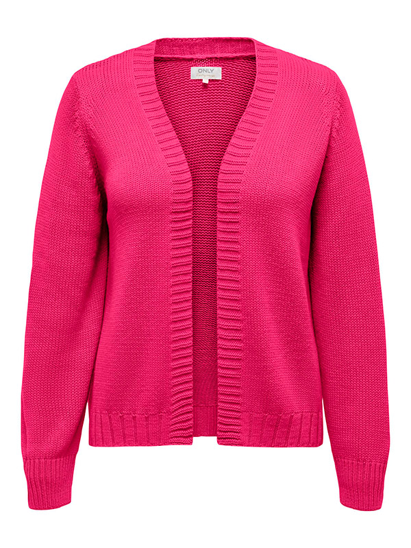 MILLE - Rosa strikket cardigan i bomull fra Only Carmakoma