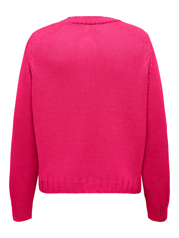 MILLE - Rosa strikket cardigan i bomull fra Only Carmakoma