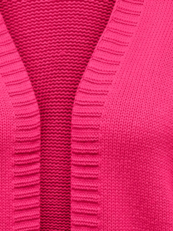 MILLE - Rosa strikket cardigan i bomull fra Only Carmakoma
