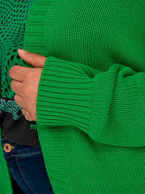 MILLE - Grønn cardigan i strikket bomull fra Only Carmakoma