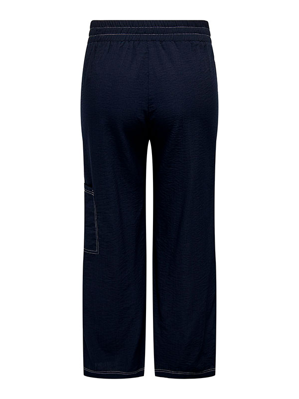 AVANI - Marineblå bukser med hvite sømmer fra Only Carmakoma