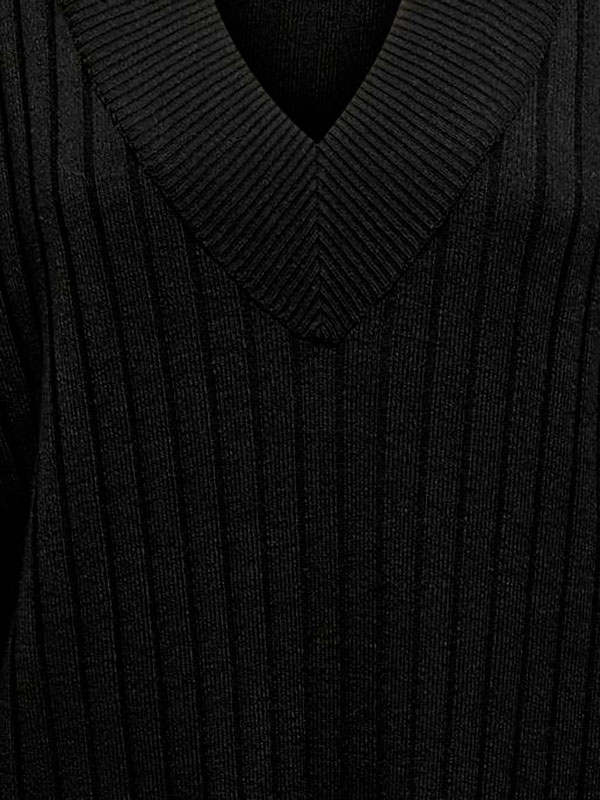 NEW TESSA - Lang svart strikket kjole fra Only Carmakoma