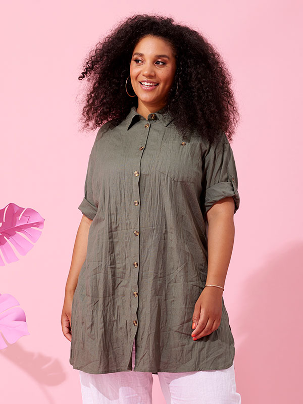 SAVANNA - Plus Size Skjorte fra Zhenzi