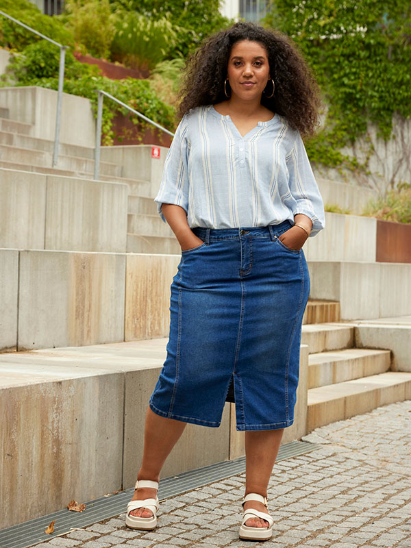 WILLA - Plus Size Skjørt fra Zhenzi