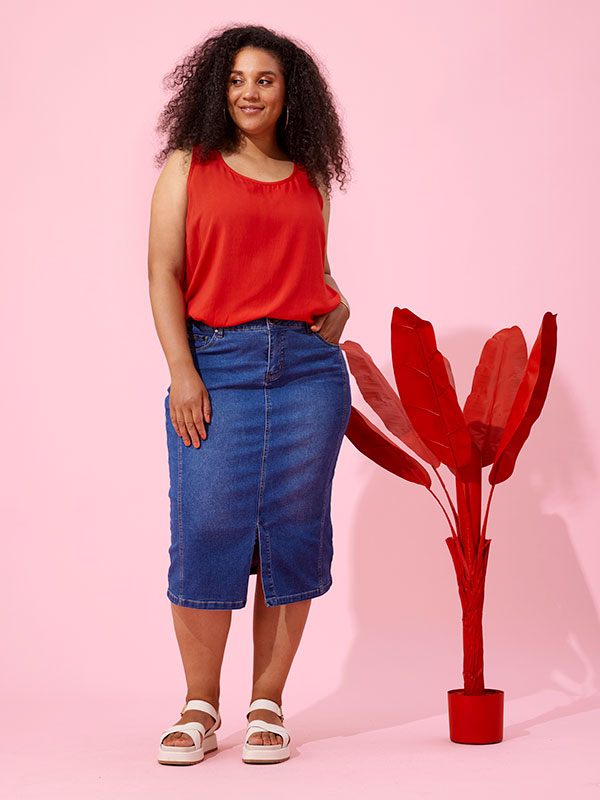 WILLA - Plus Size Skjørt fra Zhenzi