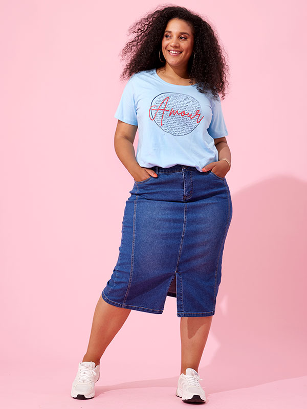 WILLA - Plus Size Skjørt fra Zhenzi