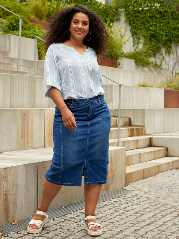 WILLA - Plus Size Skjørt fra Zhenzi