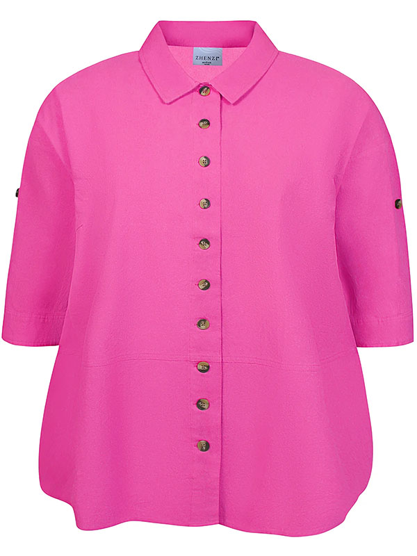 ZH-AMIN - Plus Size Skjorte fra Zhenzi