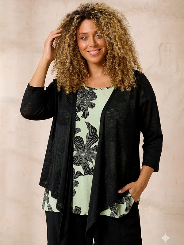 ZH-AGAR - Plus Size Cardigan fra Zhenzi