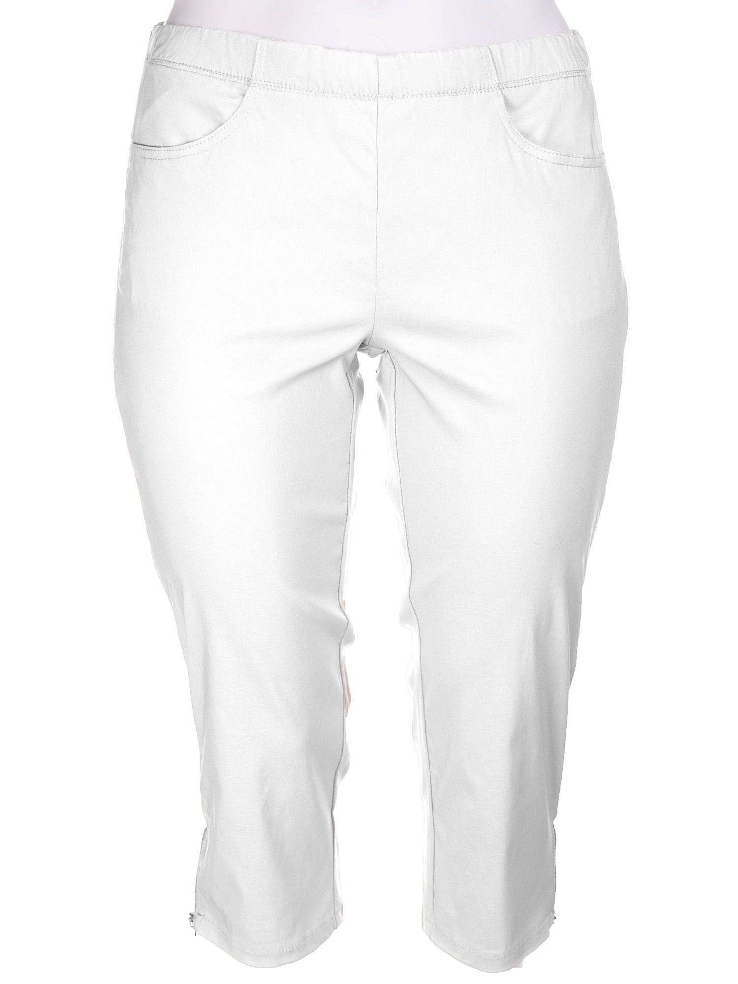 JAZZY - Hvite capri bukser med glidelås detalje fra Zhenzi