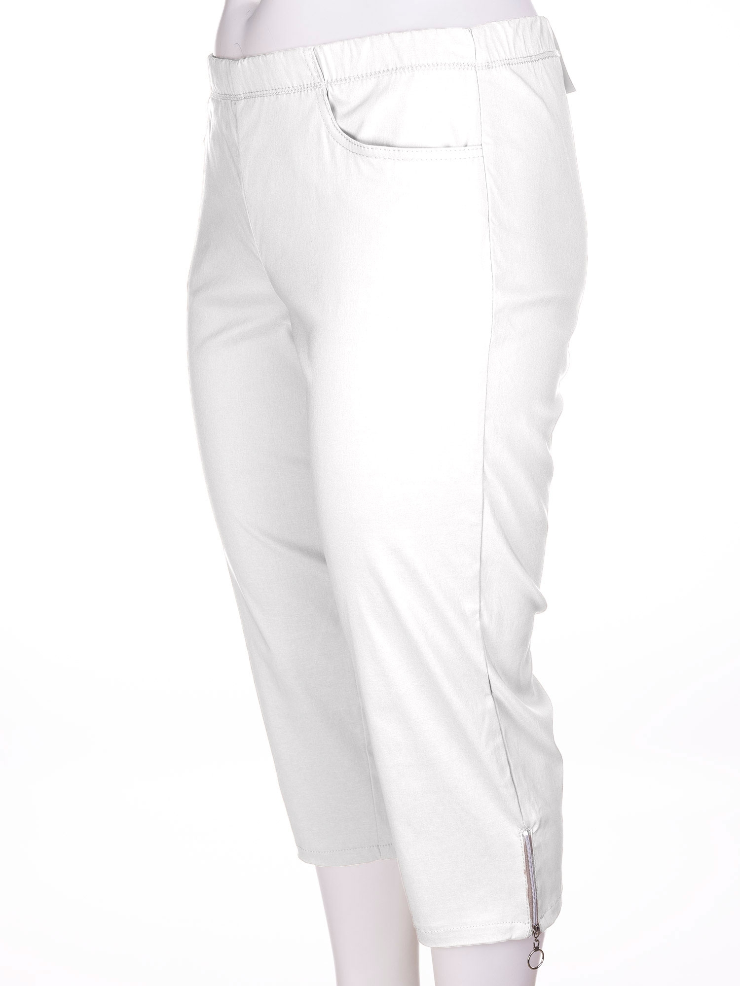 JAZZY - Hvite capri bukser med glidelås detalje fra Zhenzi
