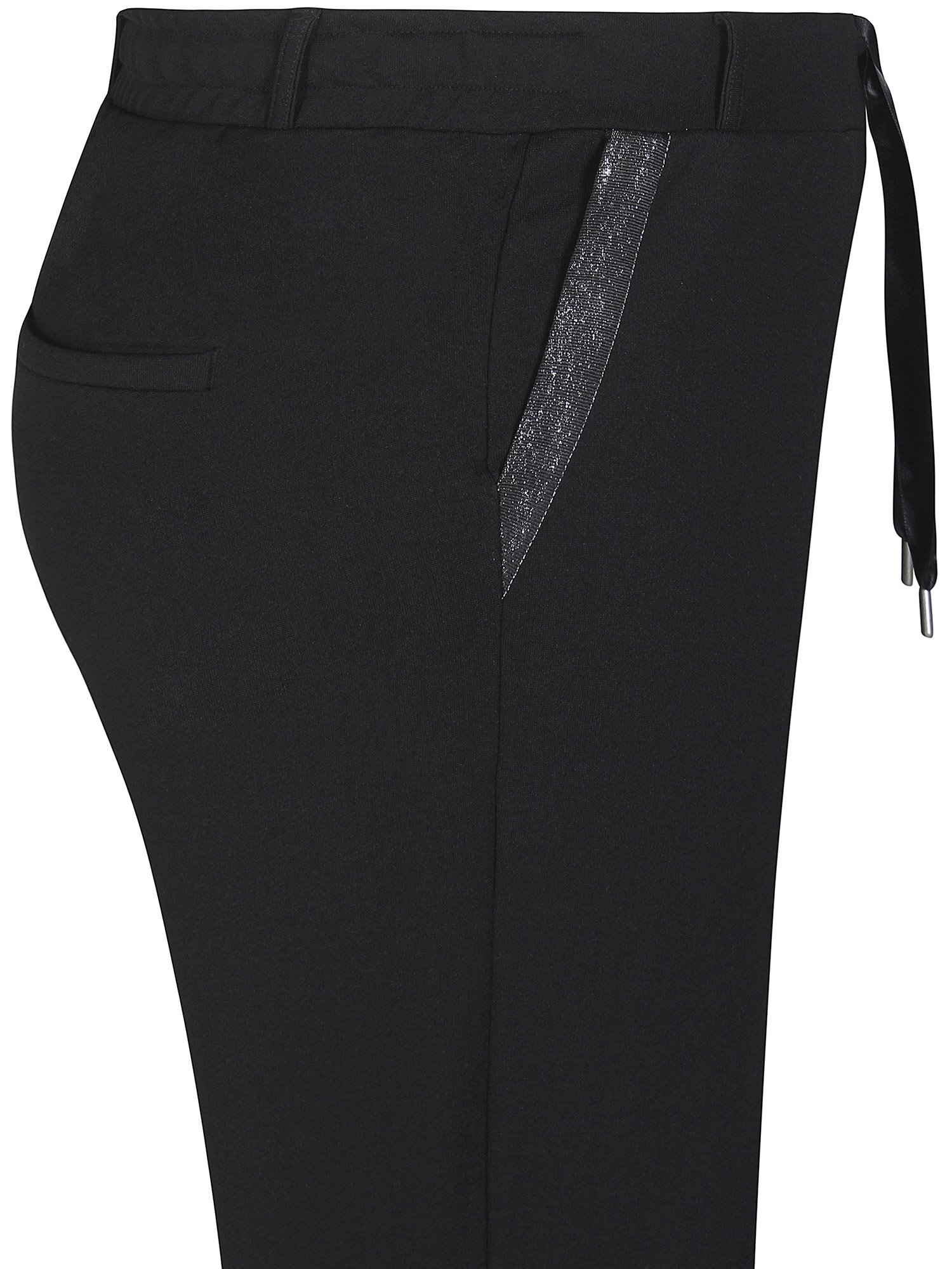 Callie - Svarte 3/4 bukser med glitter detalje ved lommerne fra Zhenzi